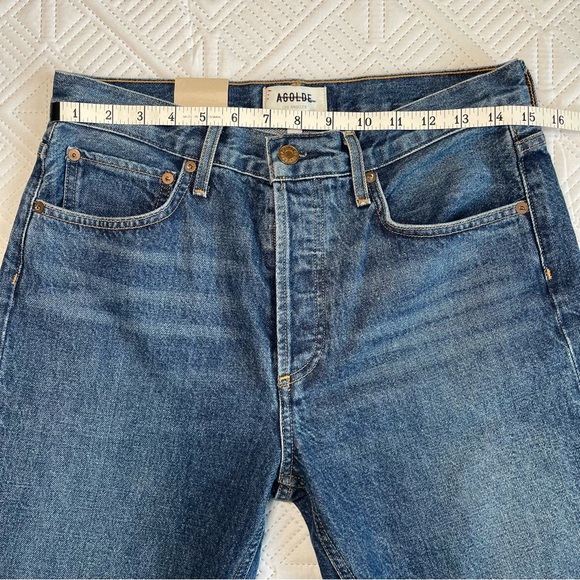 Agolde Blue Straight Leg Jeans - Picture 5 of 13